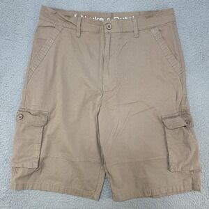 Luke Dutch Cargo Shorts Mens 36‎ Tan Ripstop Hiking Fishing Outdoor Gorp (33x11)